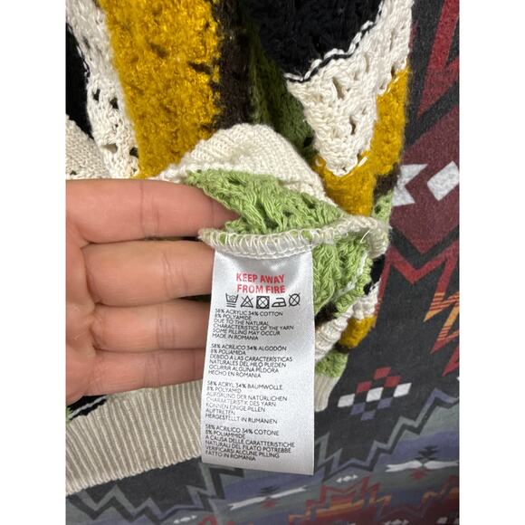 BDG Unisex UO Striped Knit Hoodie Sweatshirt Urban Outfitters Boho Hippie - Picture 5 of 8